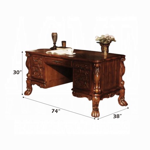 Acme Dresden Cherry Oak Executive Writing Desk - Image 4