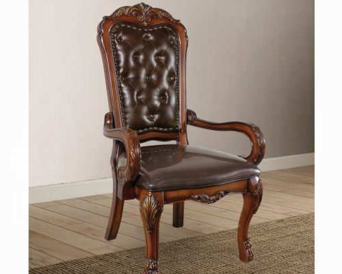 Acme Dresden Synthetic Leather & Cherry Oak Executive Office Chair