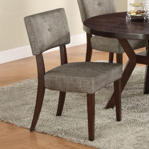 Acme Drake Gray Fabric & Espresso Side Chair - Set of 2