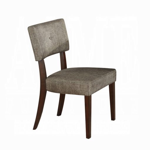 Acme Drake Gray Fabric & Espresso Side Chair - Set of 2 - Image 2