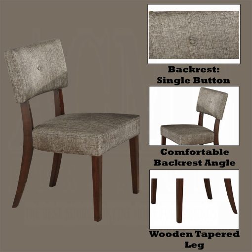Acme Drake Gray Fabric & Espresso Side Chair - Set of 2 - Image 4