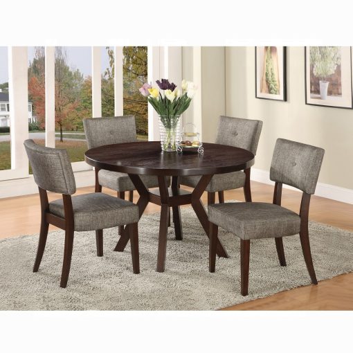 Acme Drake Gray Fabric & Espresso Side Chair - Set of 2 - Image 5