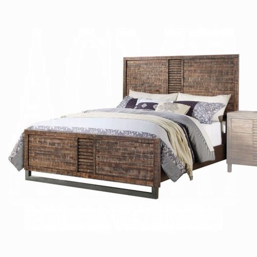 Acme Andria Reclaimed Oak Wood Queen Bed - Image 2