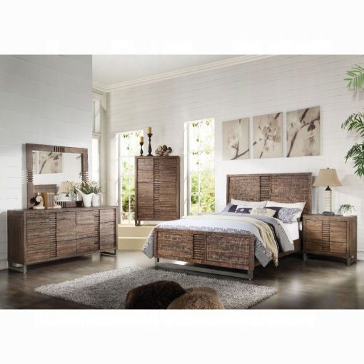Acme Andria Reclaimed Oak Wood Queen Bed