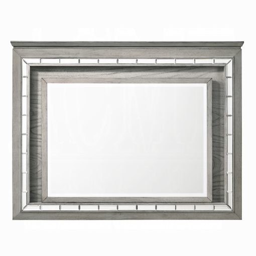 Acme Antares Light Gray Oak Mirror with Led - Image 3