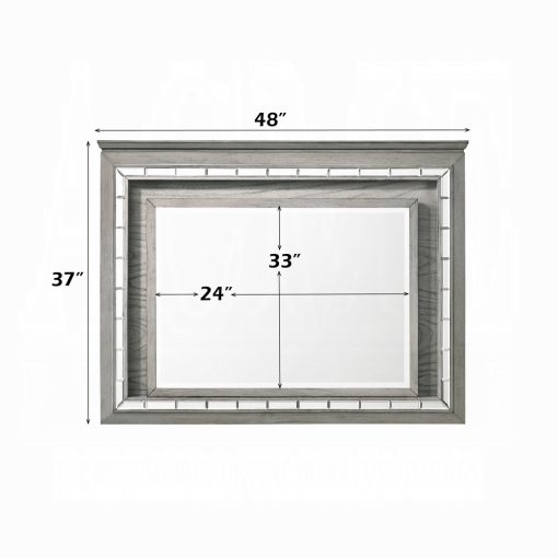 Acme Antares Light Gray Oak Mirror with Led - Image 5