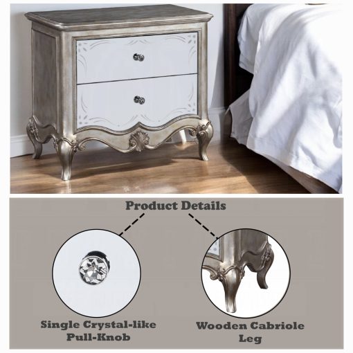 Acme Esteban Antique Champagne Nightstand - Image 10