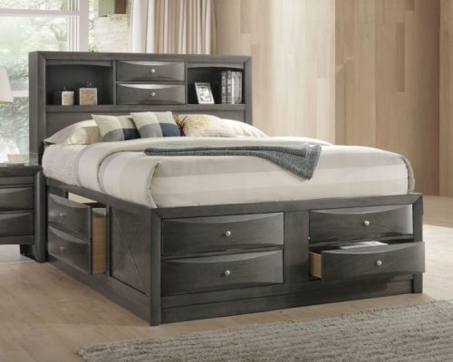 Acme Ireland Gray Oak Full Bed with Storage