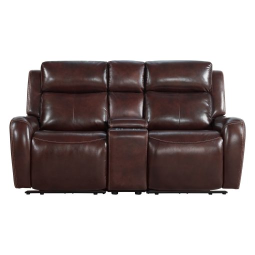 Intercon Wainwright Dual-Power Loveseat | Reddish Brown - Image 2