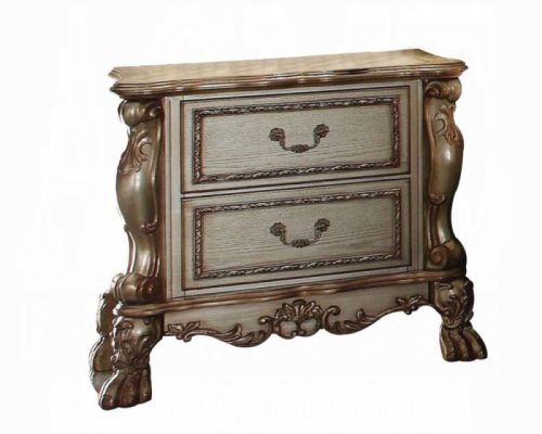 Acme Dresden Gold Patina & Bone Nightstand