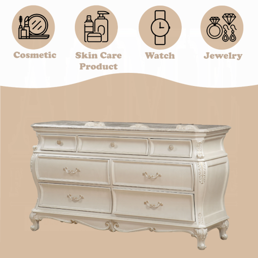 Acme Chantelle Pearl White Dresser - Image 3