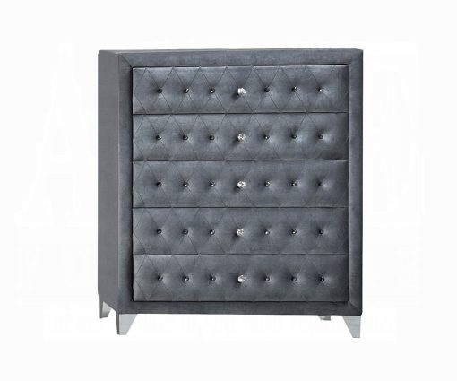 Acme Dante Gray Velvet Chest - Image 3
