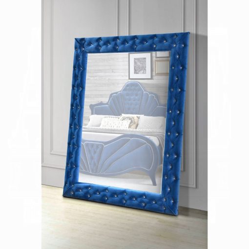 Acme Dante Gray Velvet Accent Floor Mirror