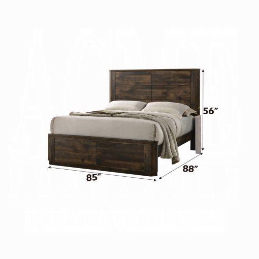 Acme Elettra Rustic Walnut Bed - Image 3
