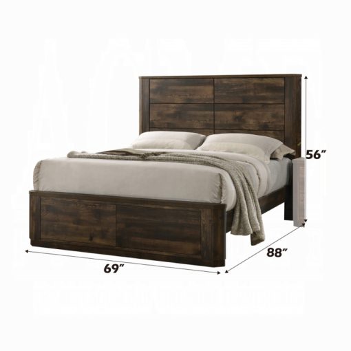 Acme Elettra Rustic Walnut Bed - Image 4