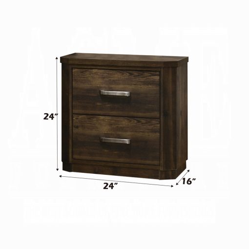 Acme Elettra Rustic Walnut Nightstand - Image 3