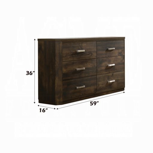 Acme Elettra Rustic Walnut Dresser - Image 3