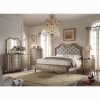 Acme Chelmsford Beige Fabric & Antique Taupe Bed