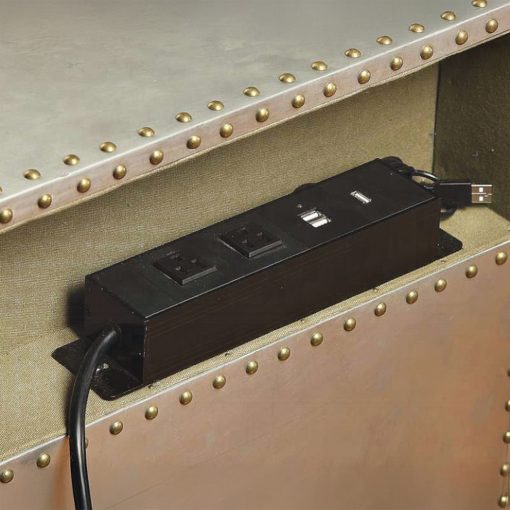 Acme Brancaster Aluminum Nightstand with USB - Image 3