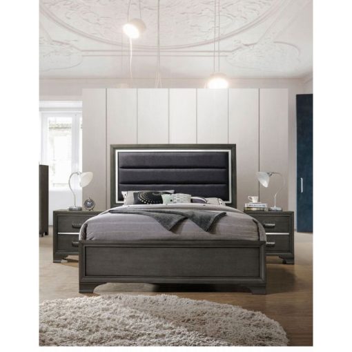 Acme Carine II Fabric & Gray Bed