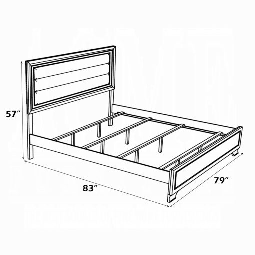 Acme Carine II Fabric & Gray Bed - Image 2