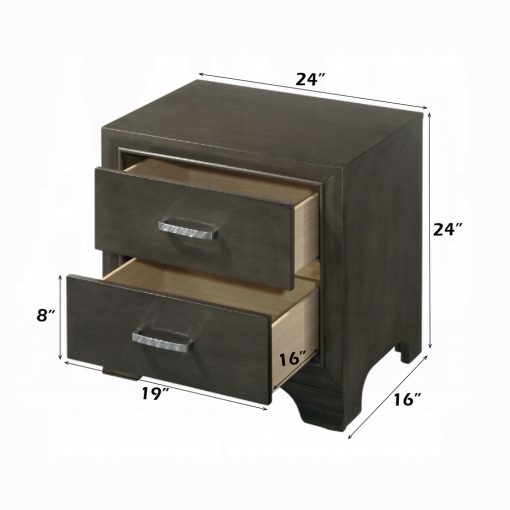 Acme Carine II Gray Nightstand - Image 2