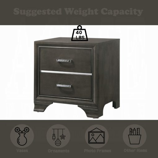 Acme Carine II Gray Nightstand - Image 3