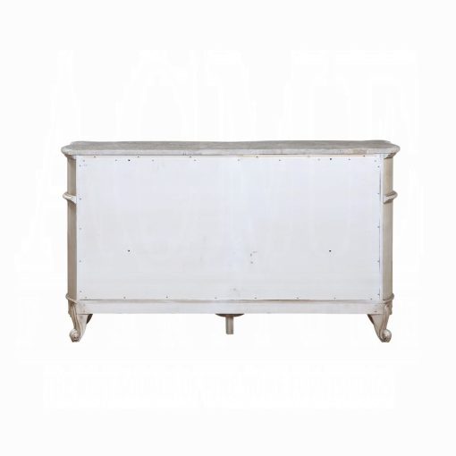 Acme Gorsedd Natural Marble Top & Golden Ivory Dresser - Image 4