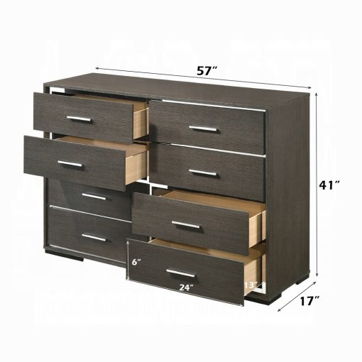 Acme Escher Gray Oak Dresser - Image 6