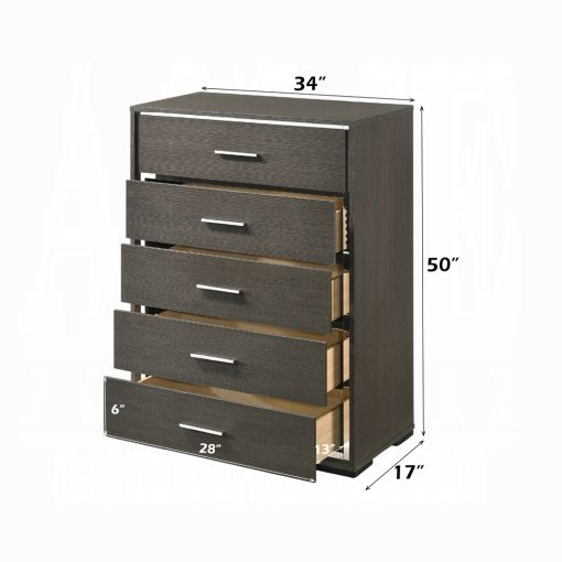 Acme Escher Gray Oak Chest - Image 5