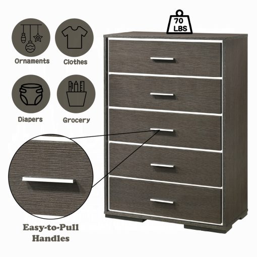 Acme Escher Gray Oak Chest - Image 6