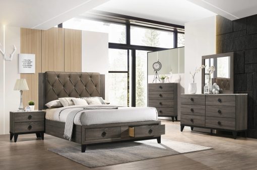 Acme Avantika Faux Marble Top & Rustic Gray Oak Dresser - Image 5