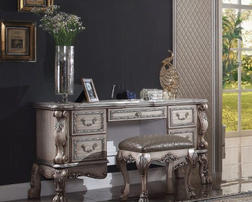 Acme Dresden Vintage Bone White Vanity Desk