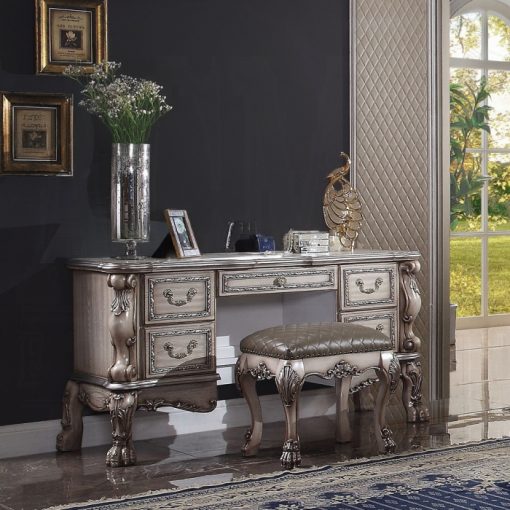 Acme Dresden Vintage Bone White Vanity Desk