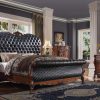 Acme Dresden Synthetic Leather & Cherry Oak Bed