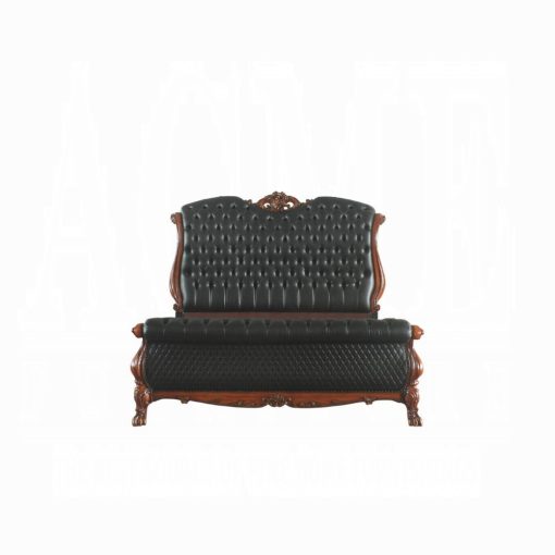 Acme Dresden Synthetic Leather & Cherry Oak Bed - Image 6