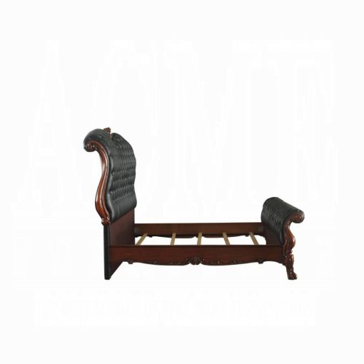 Acme Dresden Synthetic Leather & Cherry Oak Bed - Image 7
