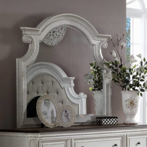 Acme Florian Antique White Mirror