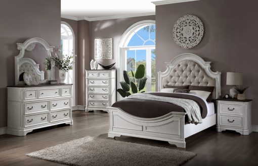 Acme Florian Antique White Mirror - Image 3