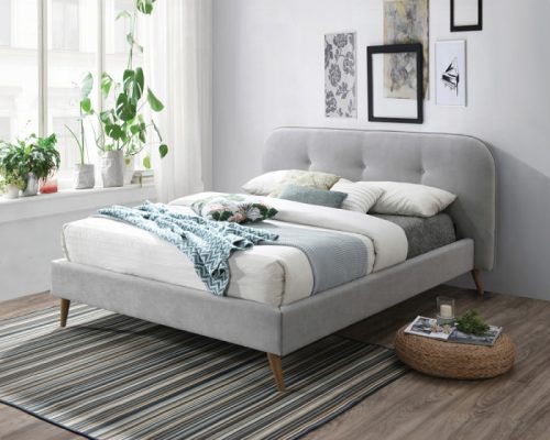 Acme Graves Gray Fabric Queen Bed