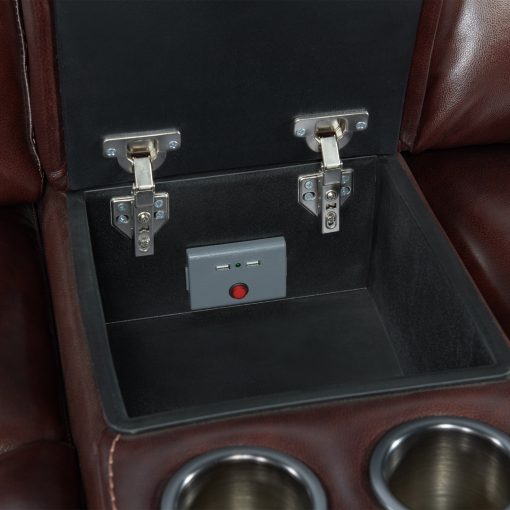 Intercon Wainwright Dual-Power Loveseat | Reddish Brown - Image 4