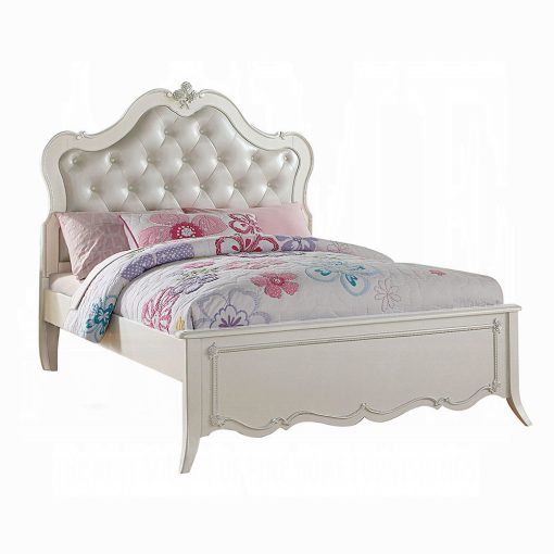 Acme Edalene Synthetic Leather & Pearl White Bed - Image 3