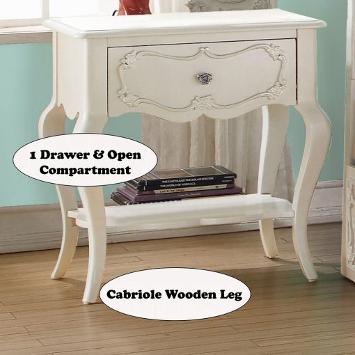 Acme Edalene Pearl White Nightstand - Image 4