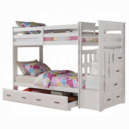 Acme Allentown White Twin/Twin Bunk Bed W/Trundle & Storage - Image 2