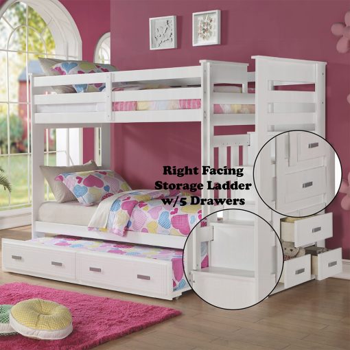 Acme Allentown White Twin/Twin Bunk Bed W/Trundle & Storage - Image 4