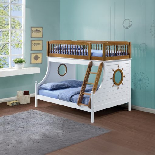 Acme Farah Oak & White Bunk Bed (T/F)