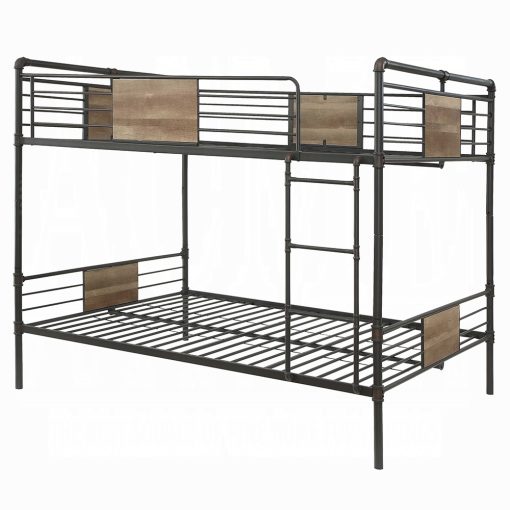 Acme Brantley Sandy Black & Dark Bronze Hand-Brushed Double Queen Bunk Bed - Image 2