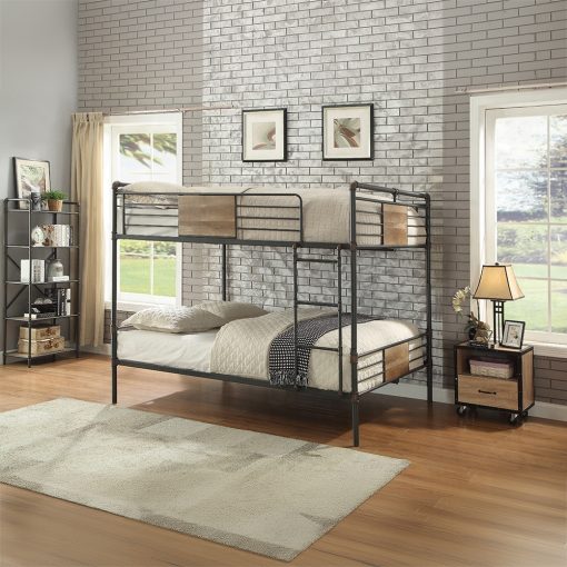 Acme Brantley Sandy Black & Dark Bronze Hand-Brushed Double Queen Bunk Bed - Image 4