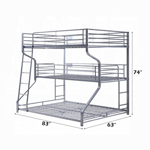 Acme Caius II Silver Full/Twin/Queen Bunk Bed - Image 2