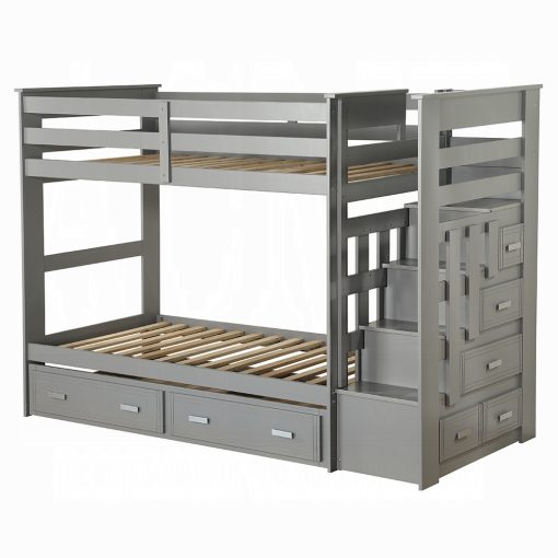 Acme Allentown Gray Twin/Twin Bunk Bed W/Trundle & Storage - Image 2